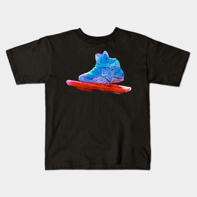 Back To The Future 2015 Hoverboard Vibrant Watercolors Kids T-Shirt by Nonconformist